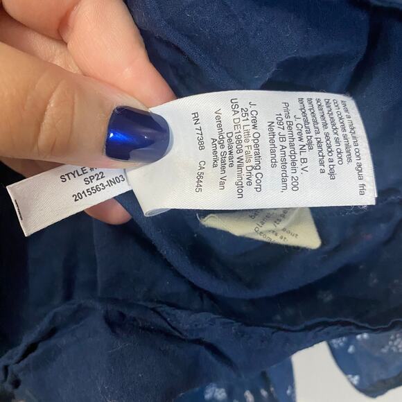 Madewell Smock-Waist Ruffle Mini Skirt in Navy Blue Bandana Flower Sz 2 - Picture 8 of 10